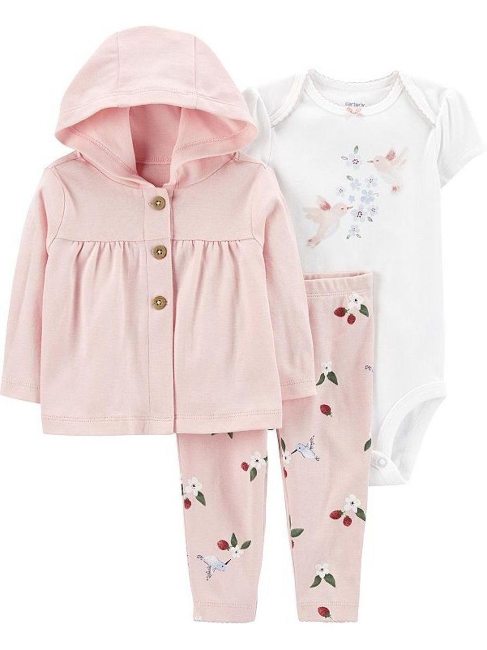 Carter's Light Pink Baby Outfit Set of three Onsie leggings Jacket
